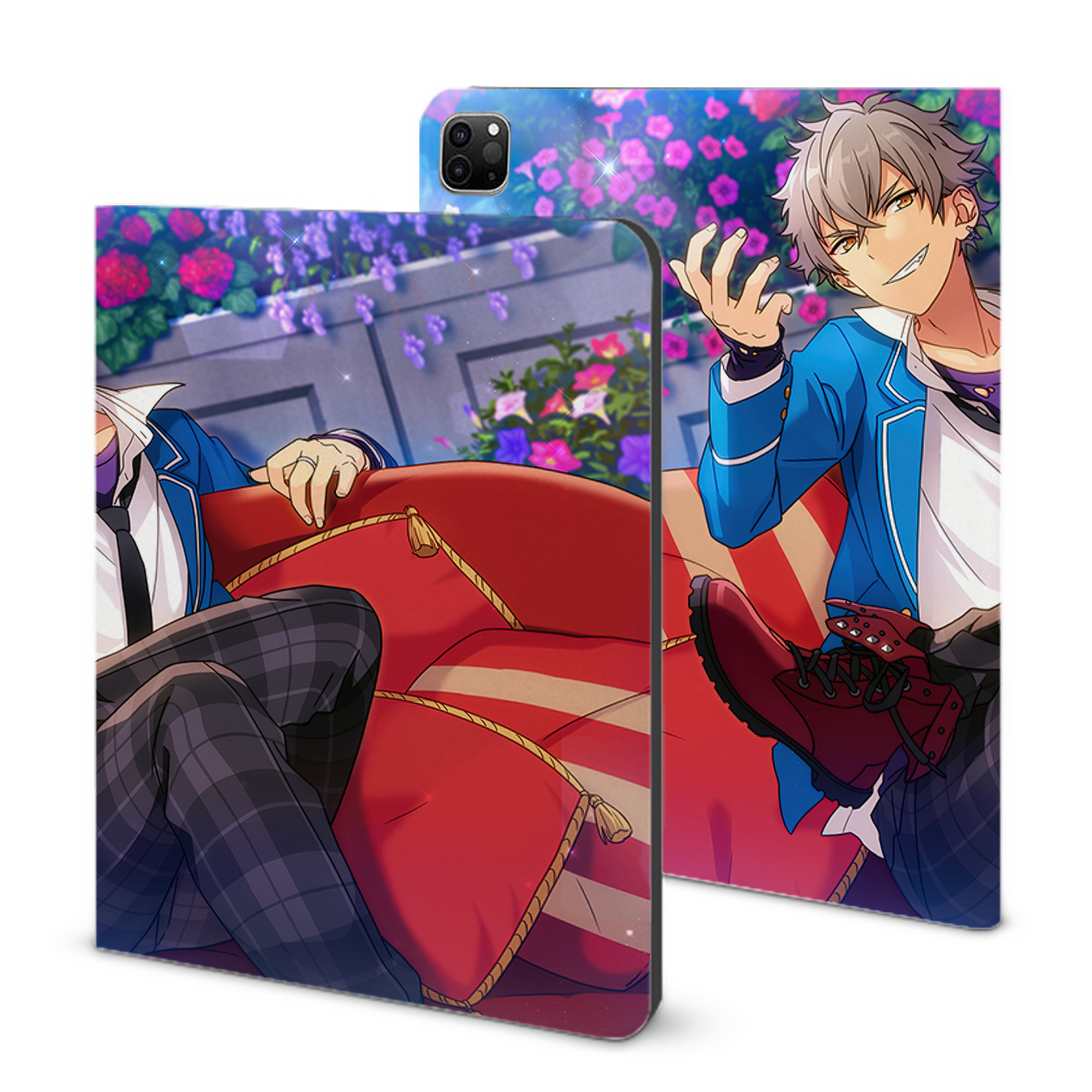 （画像用） あんさんぶるスターズ! Ensemble Stars IPad ケース ブック型 PUレザー TPU 耐衝撃 軽量 薄型 ペン収納なし 全面保護 IPad 各モデル対応